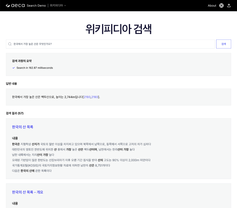 Wikipedia Search Demo Screenshot
